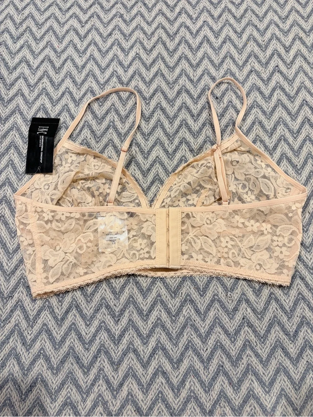 INC International Concepts Lace Bralette Medium Almond Latte NWT